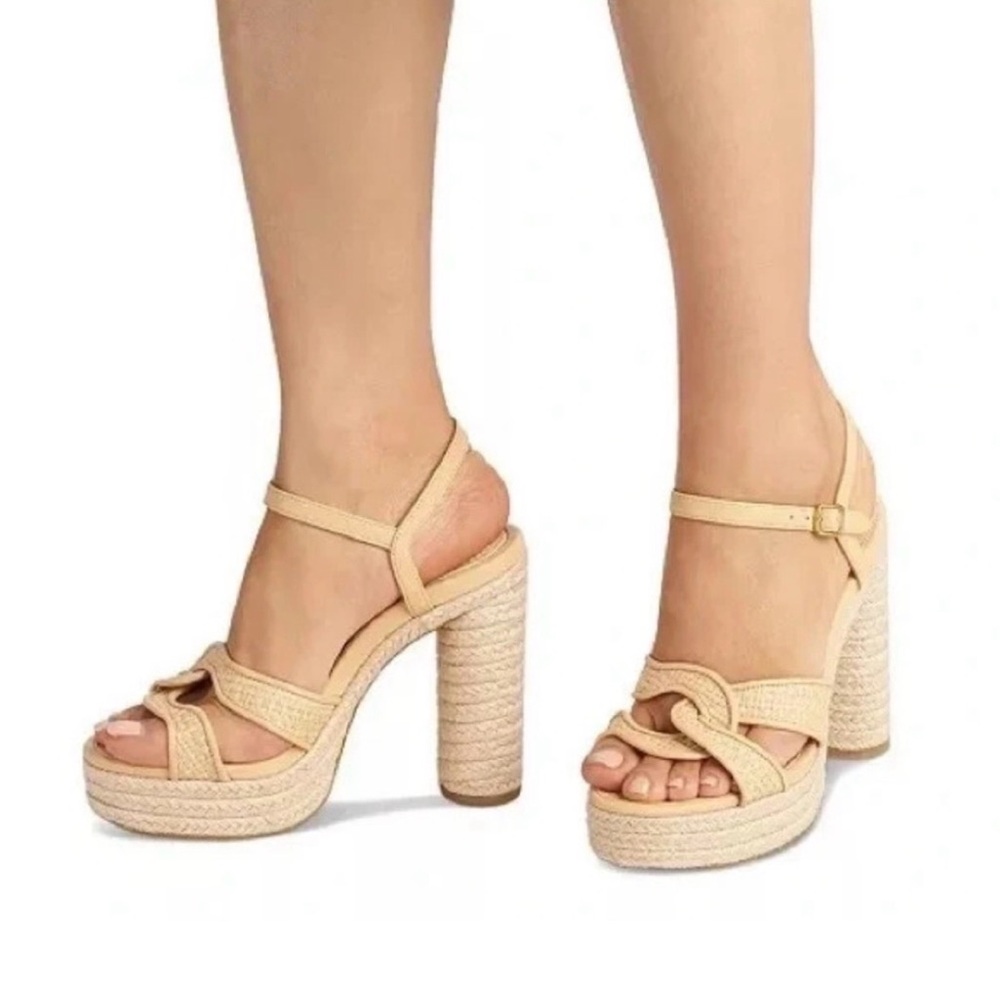 Coach Beige Platform Sandal Heels